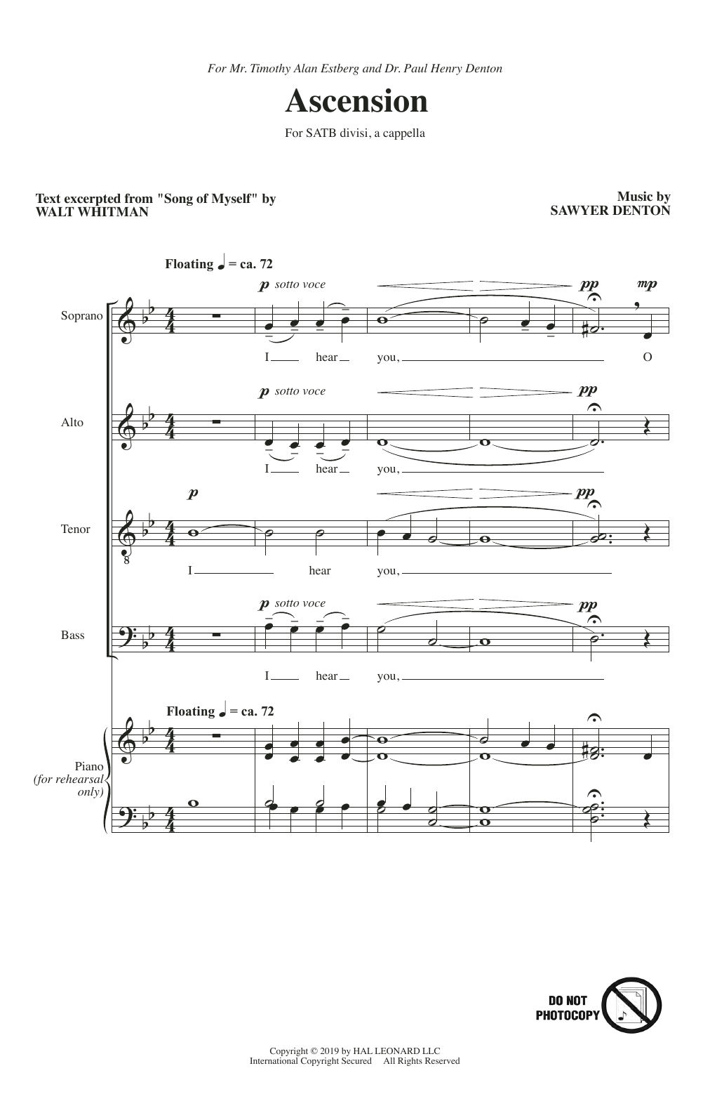 Sawyer Denton Ascension Sheet Music Notes & Chords for SATB Choir - Download or Print PDF