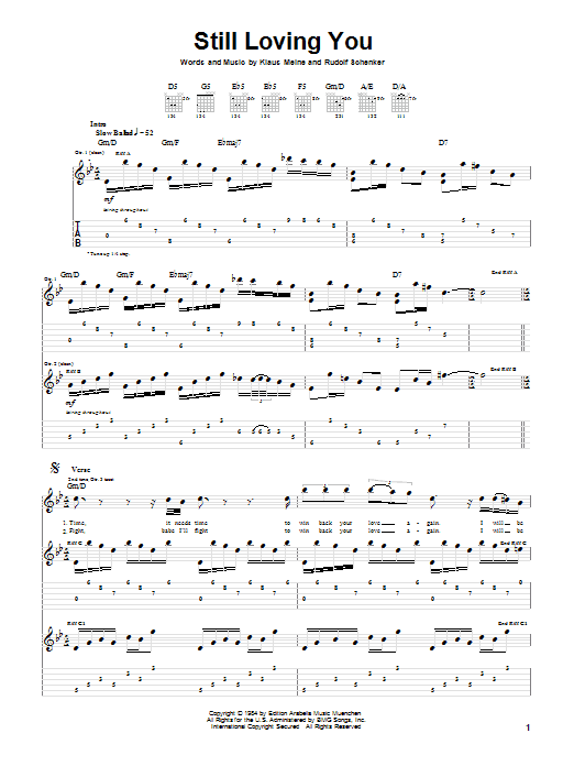 Scorpions Still Loving You Sheet Music Notes & Chords for Piano, Vocal & Guitar (Right-Hand Melody) - Download or Print PDF
