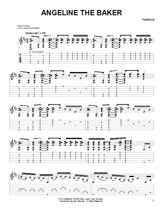 Scott Fore Angeline The Baker Sheet Music Notes & Chords for Guitar Tab - Download or Print PDF