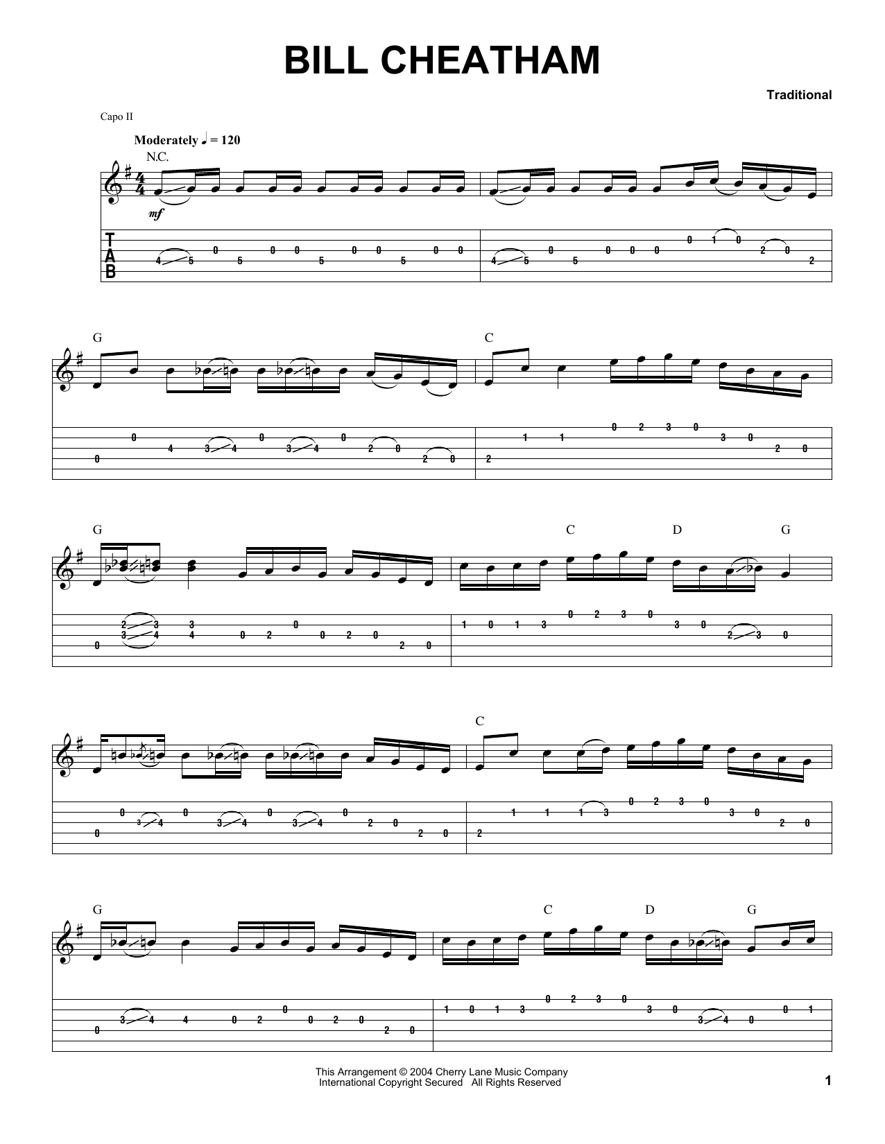 Scott Fore Bill Cheatham Sheet Music Notes & Chords for Guitar Tab - Download or Print PDF