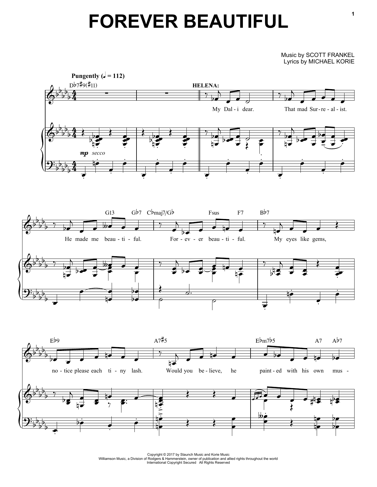 Scott Frankel & Michael Korie Forever Beautiful Sheet Music Notes & Chords for Piano & Vocal - Download or Print PDF