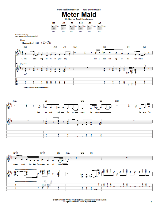 Scott Henderson Meter Maid Sheet Music Notes & Chords for Guitar Tab - Download or Print PDF