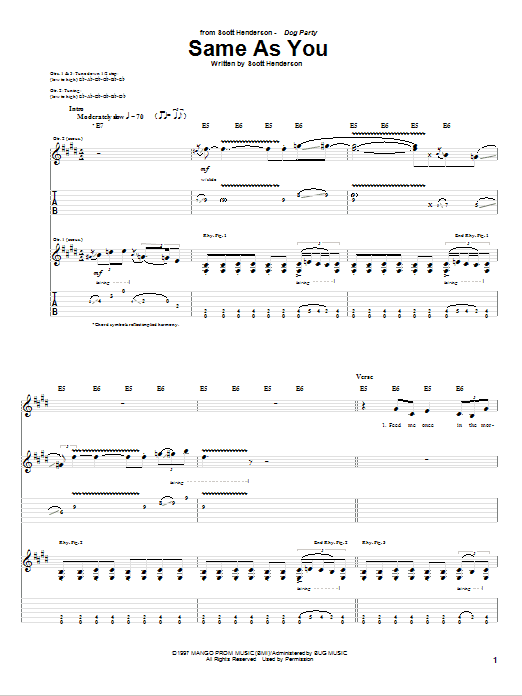 Scott Henderson Same As You Sheet Music Notes & Chords for Guitar Tab - Download or Print PDF