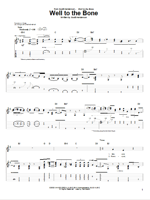Scott Henderson Well To The Bone Sheet Music Notes & Chords for Guitar Tab - Download or Print PDF