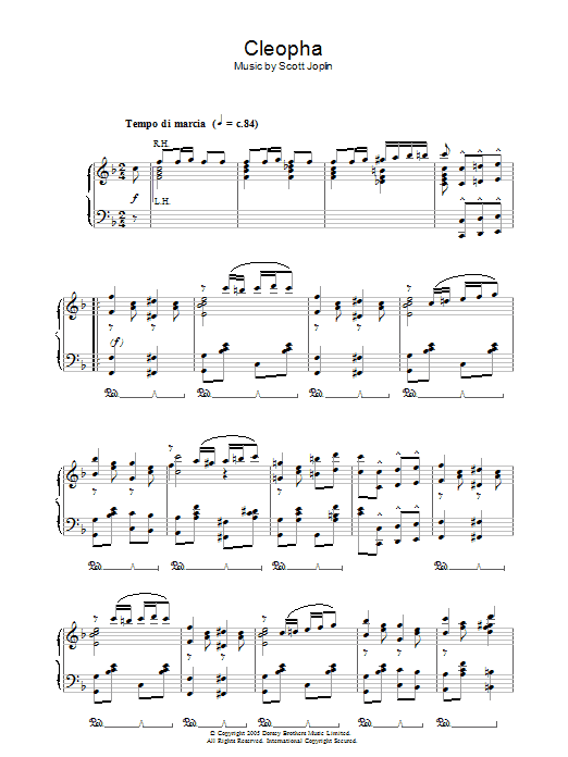 Scott Joplin Cleopha Sheet Music Notes & Chords for Piano - Download or Print PDF