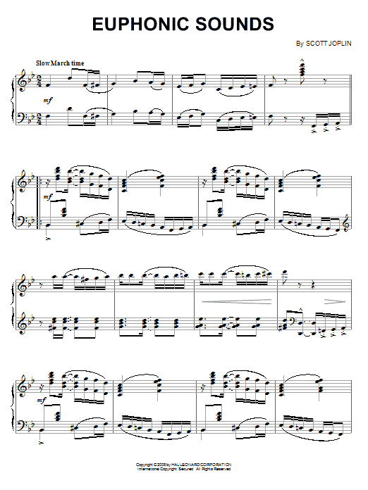 Scott Joplin Euphonic Sounds Sheet Music Notes & Chords for Piano - Download or Print PDF