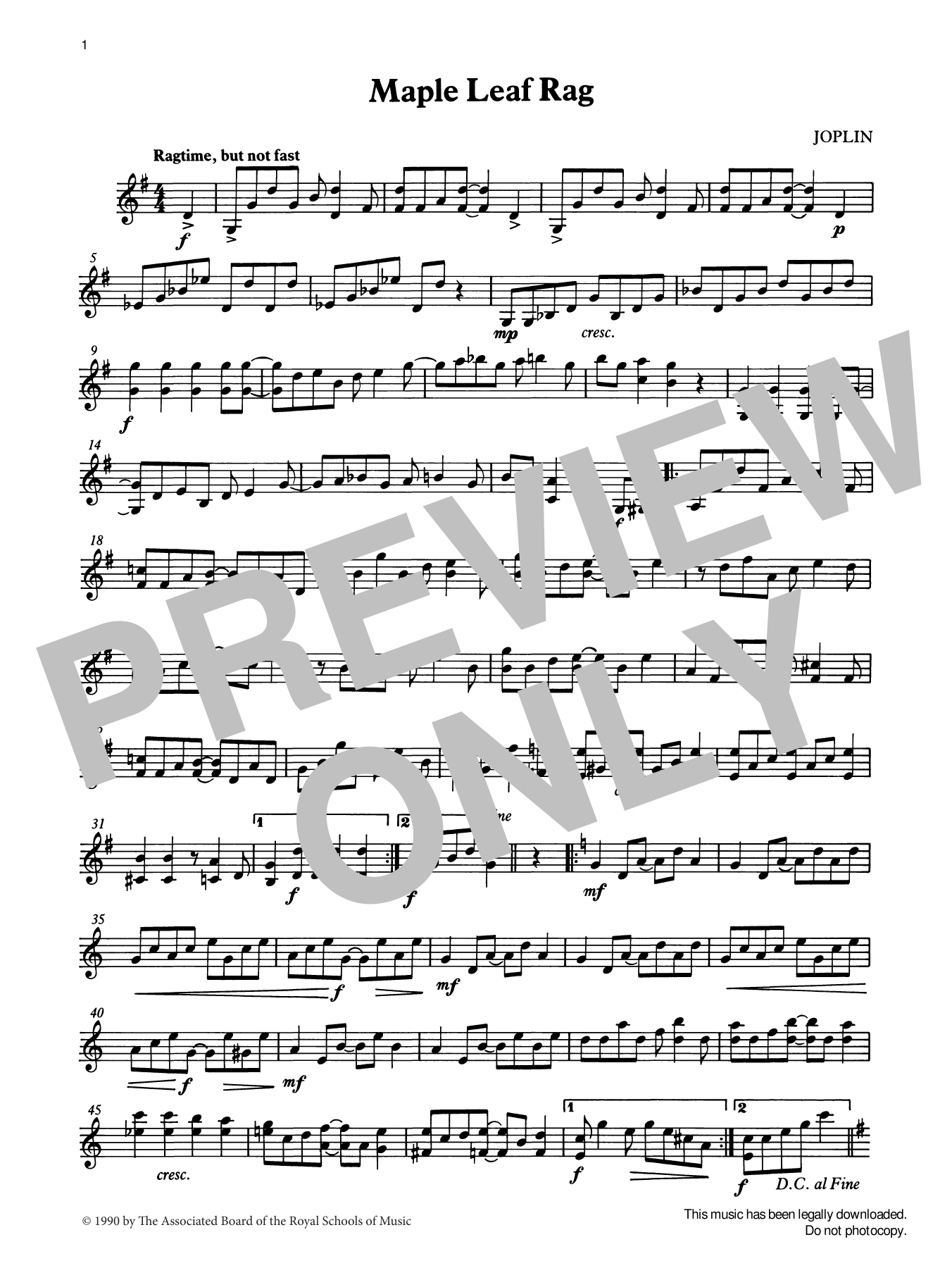 Scott Joplin Maple Leaf Rag (score & part) from Graded Music for Tuned Percussion, Book III Sheet Music Notes & Chords for Percussion Solo - Download or Print PDF