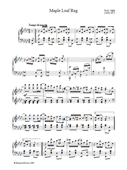 Scott Joplin Maple Leaf Rag Sheet Music Notes & Chords for Piano - Download or Print PDF