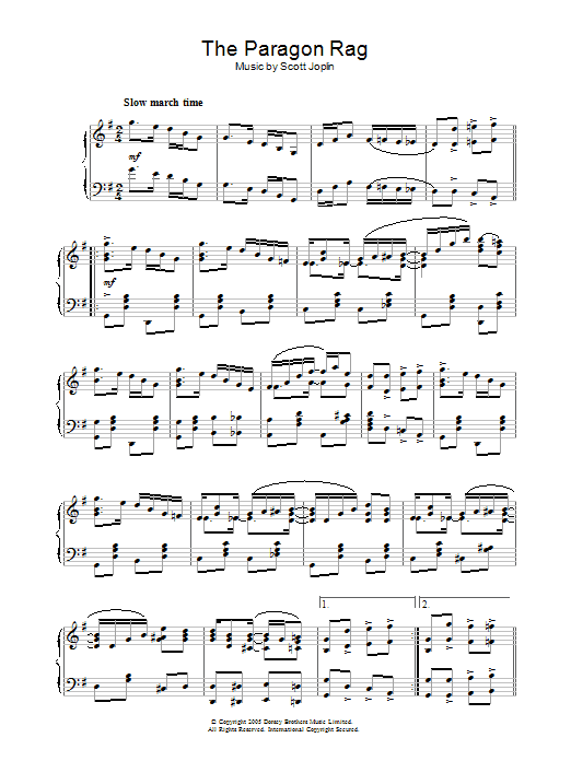 Scott Joplin Paragon Rag Sheet Music Notes & Chords for Piano - Download or Print PDF