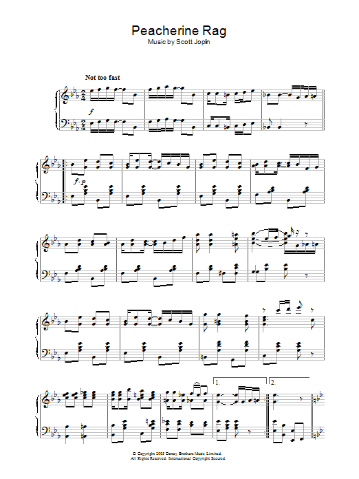 Scott Joplin Peacherine Rag Sheet Music Notes & Chords for Easy Piano - Download or Print PDF