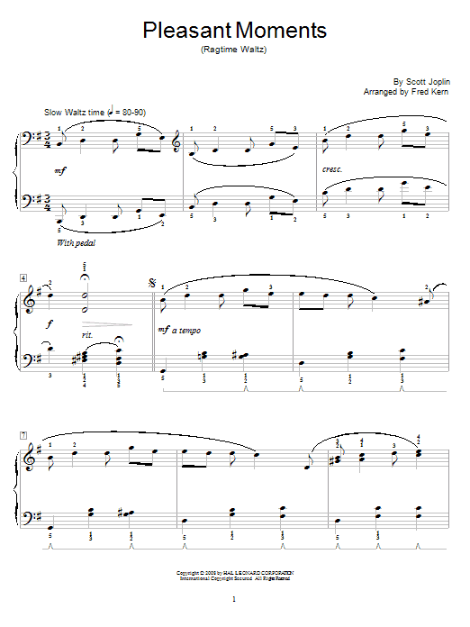 Scott Joplin Pleasant Moments Sheet Music Notes & Chords for Guitar Tab - Download or Print PDF