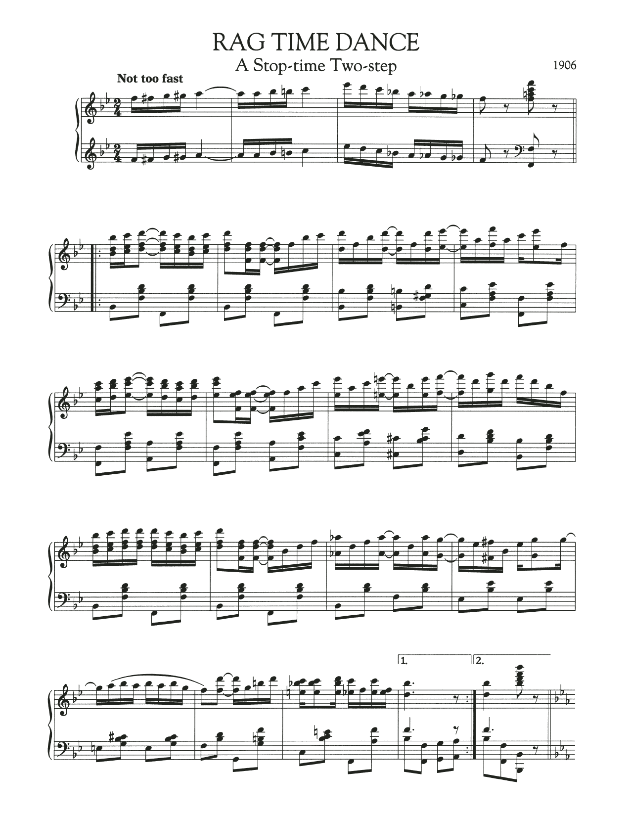 Scott Joplin Rag Time Dance Sheet Music Notes & Chords for Piano Solo - Download or Print PDF