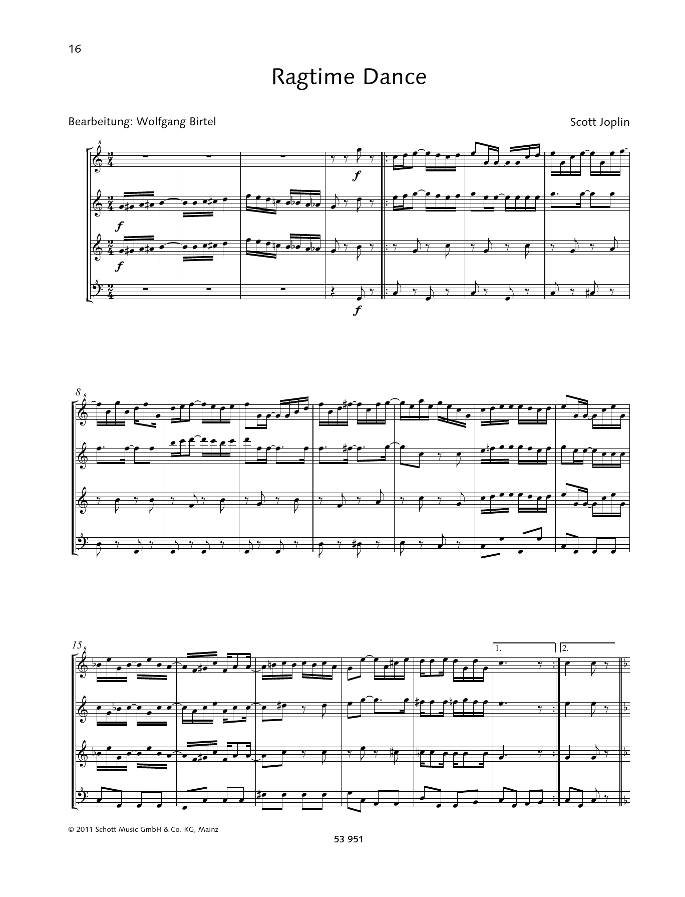 Scott Joplin Ragtime Dance Sheet Music Notes & Chords for Woodwind Ensemble - Download or Print PDF