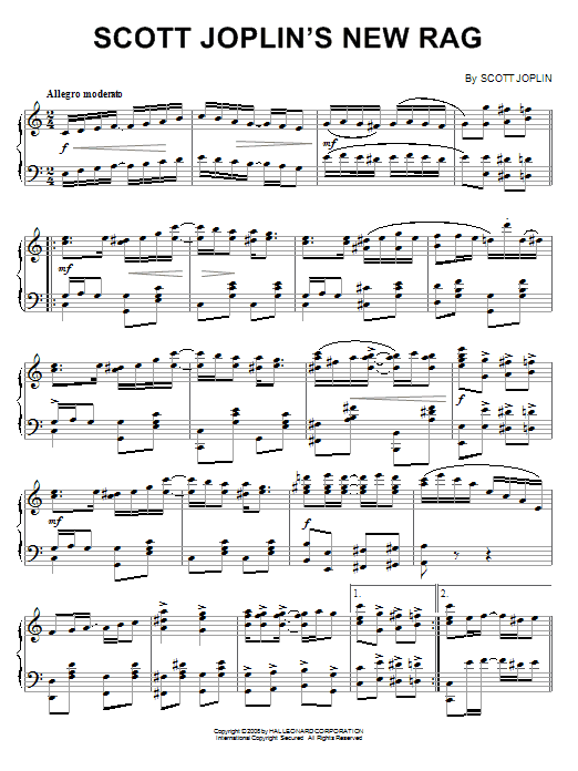 Scott Joplin Scott Joplin's New Rag Sheet Music Notes & Chords for Piano - Download or Print PDF