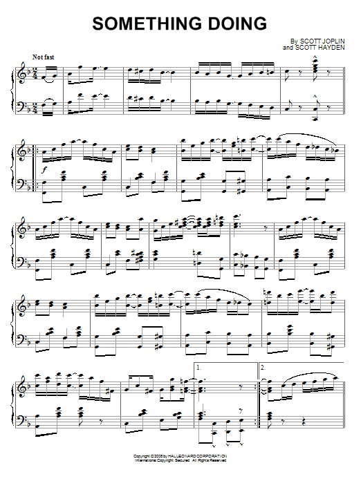 Scott Joplin Something Doing Sheet Music Notes & Chords for Piano - Download or Print PDF