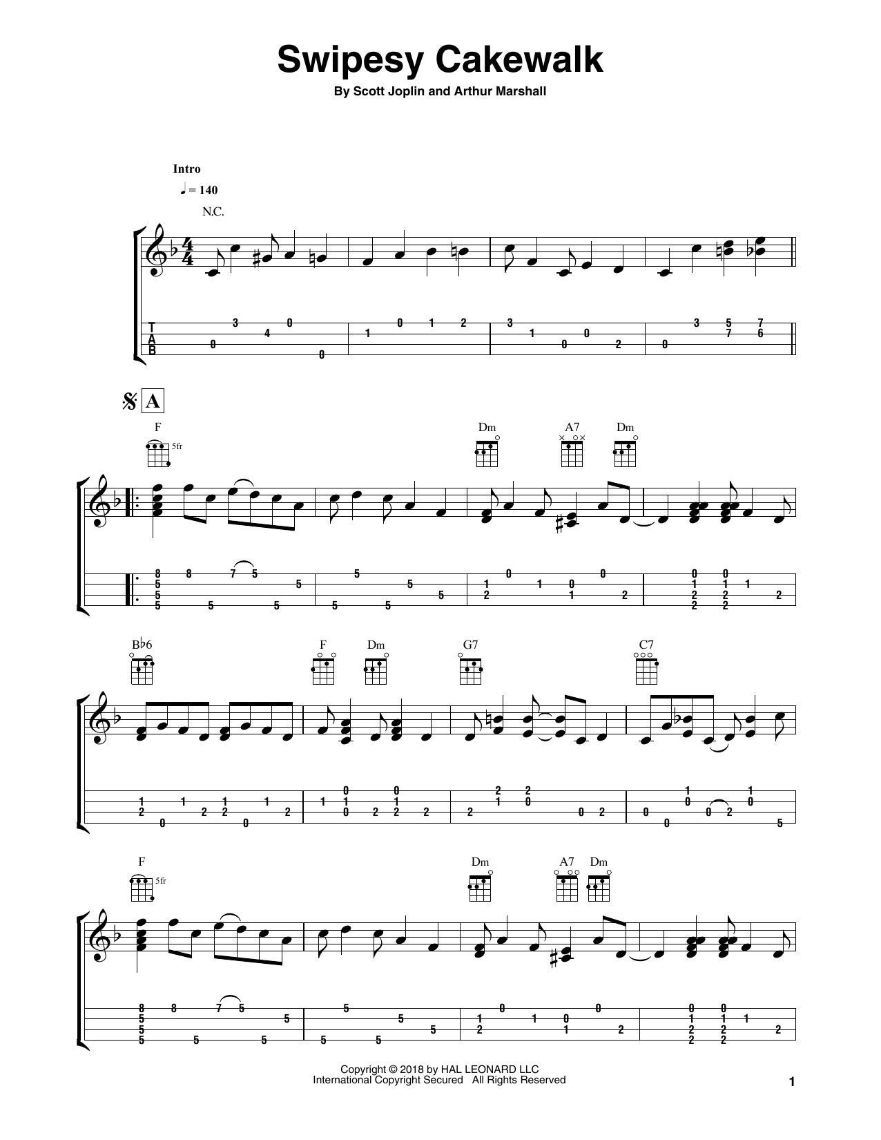 Fred Sokolow Swipesy Cakewalk Sheet Music Notes & Chords for Ukulele - Download or Print PDF