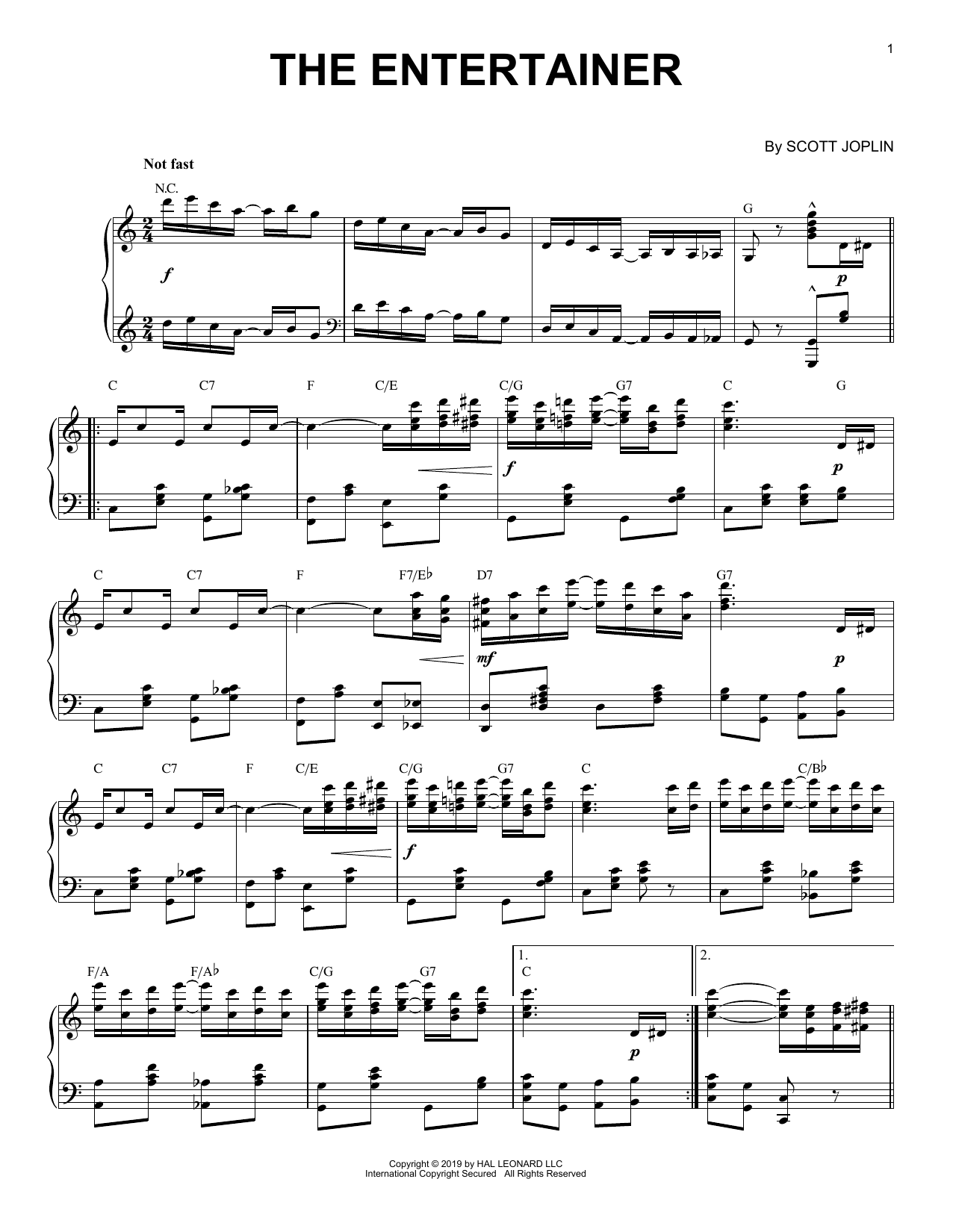 Scott Joplin The Entertainer [Jazz version] Sheet Music Notes & Chords for Piano Solo - Download or Print PDF