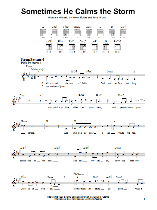 Scott Krippayne Sometimes He Calms The Storm Sheet Music Notes & Chords for Piano, Vocal & Guitar Chords (Right-Hand Melody) - Download or Print PDF