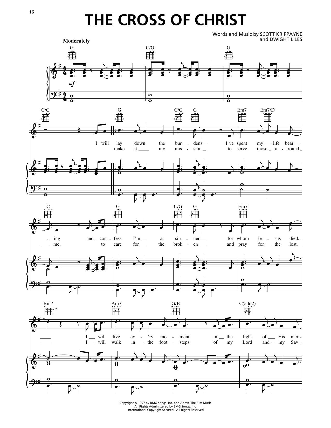 Scott Krippayne The Cross of Christ Sheet Music Notes & Chords for Piano, Vocal & Guitar Chords (Right-Hand Melody) - Download or Print PDF