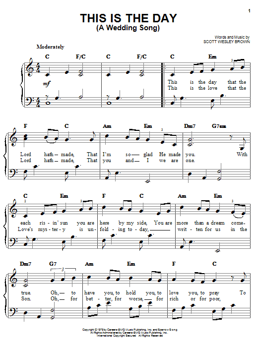 Scott Wesley Brown This Is The Day (A Wedding Song) Sheet Music Notes & Chords for Guitar Tab - Download or Print PDF