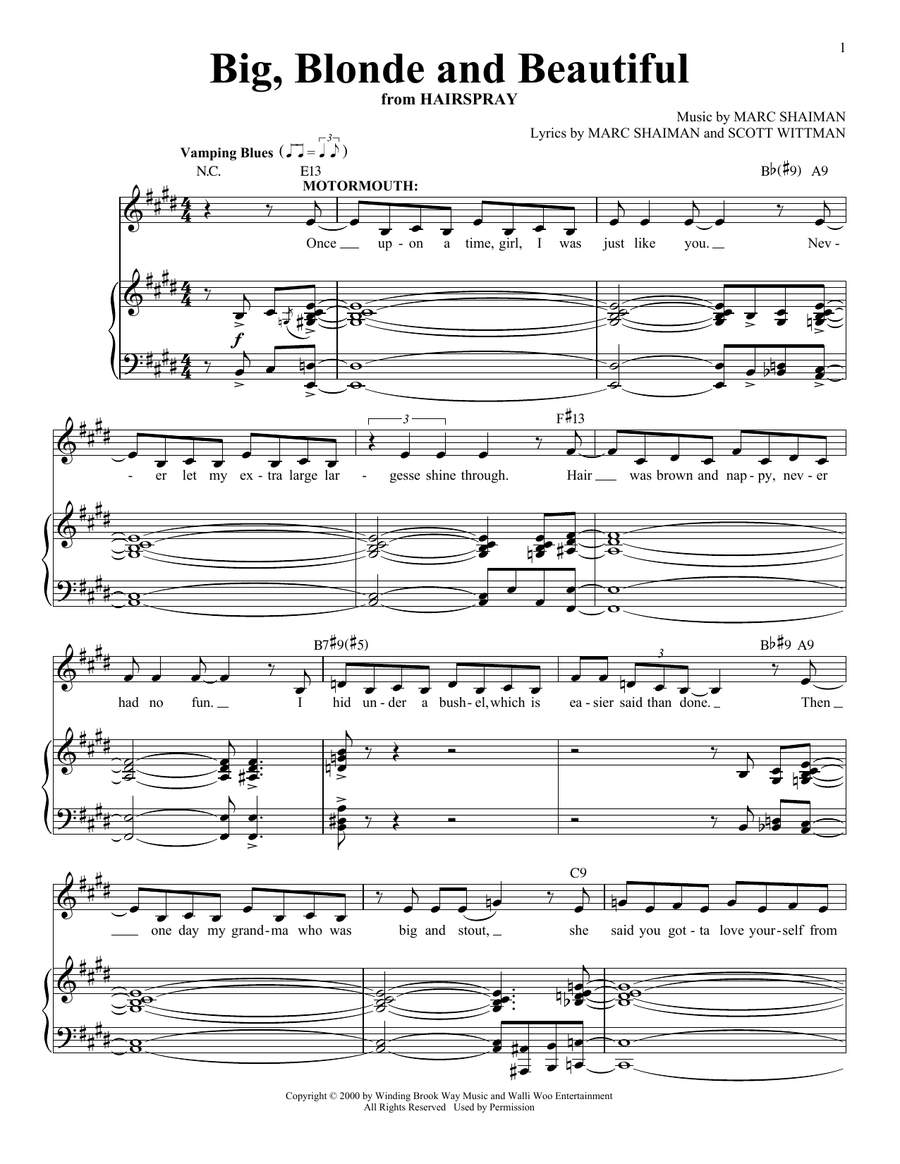 Scott Wittman Big, Blonde And Beautiful Sheet Music Notes & Chords for Piano & Vocal - Download or Print PDF