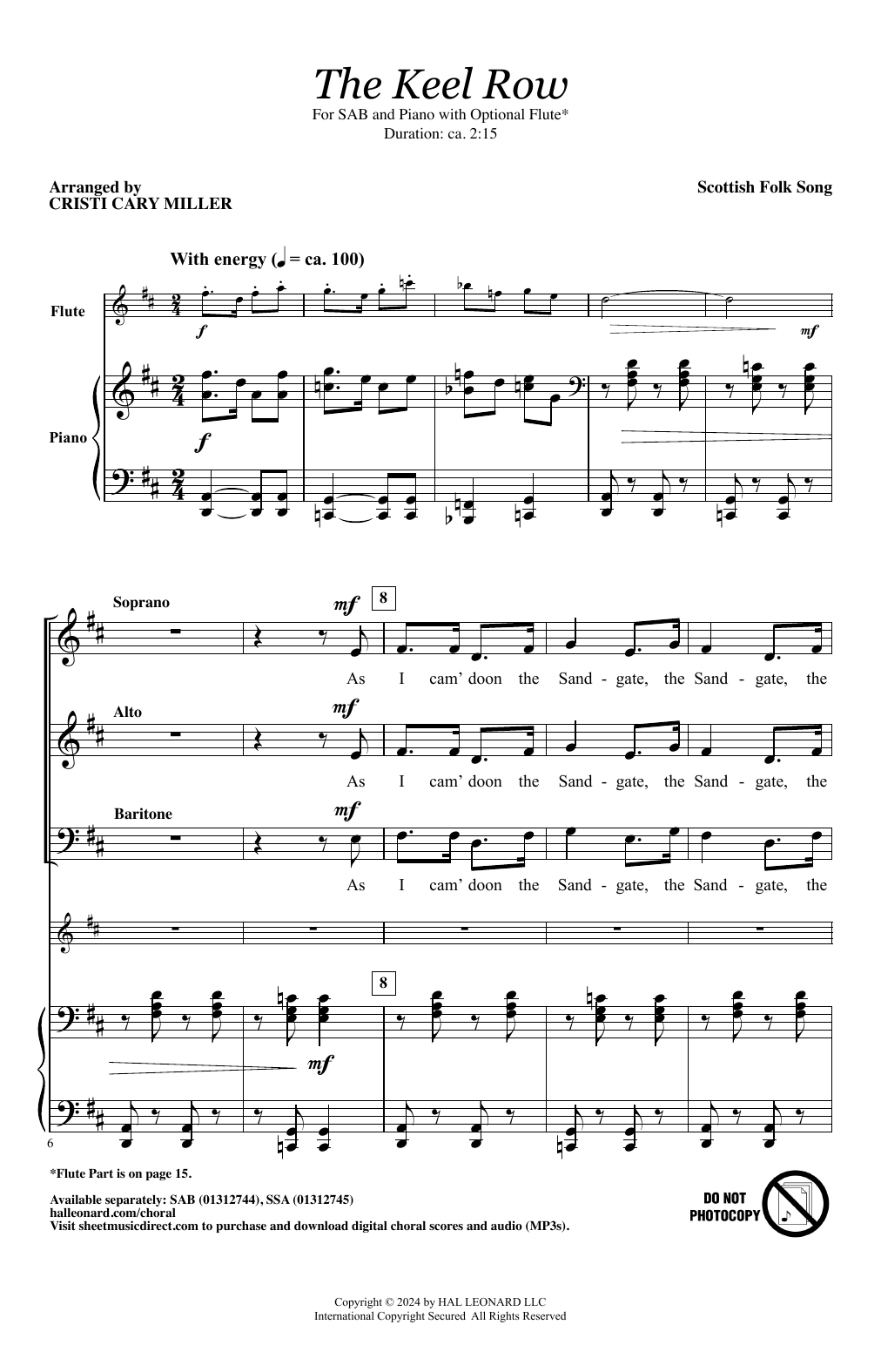 Scottish Folk Song The Keel Row (arr. Cristi Cary Miller) Sheet Music Notes & Chords for SAB Choir - Download or Print PDF