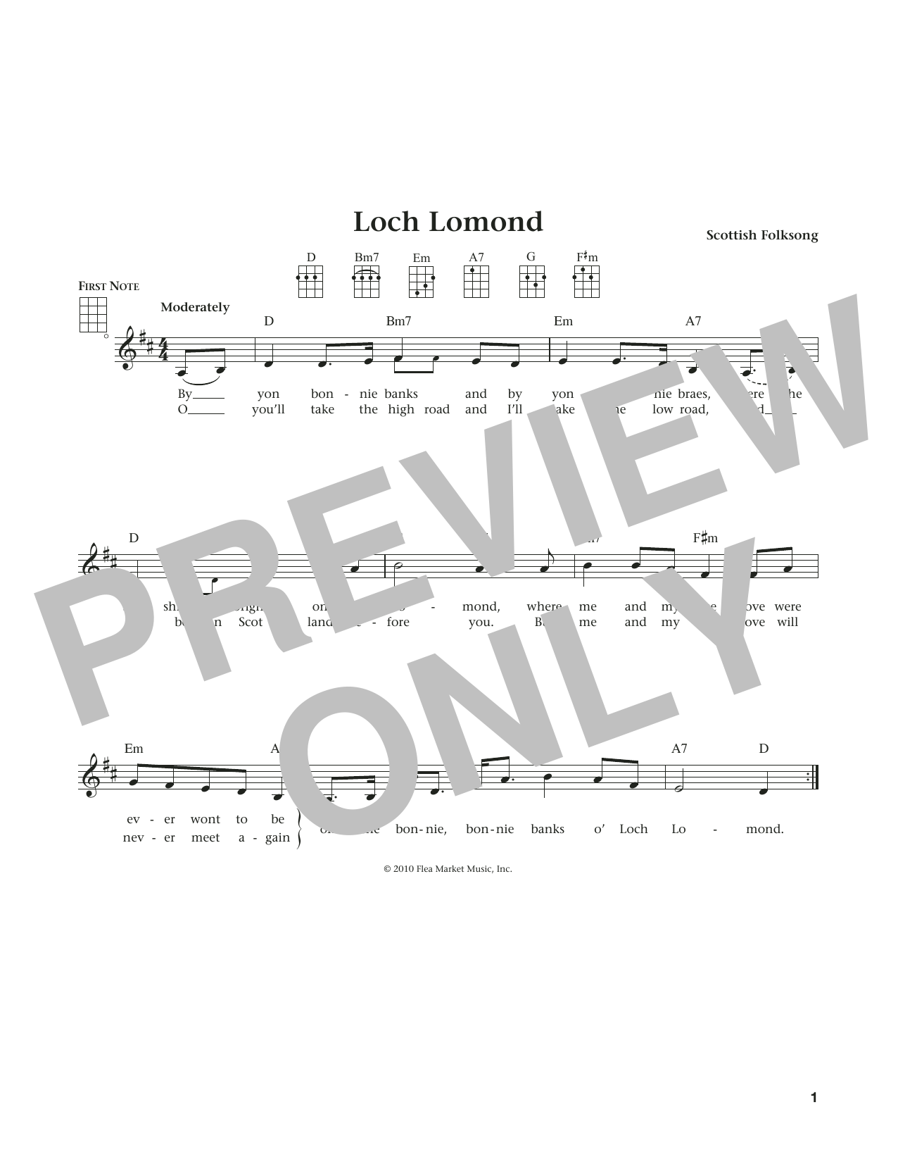 Scottish Folksong Loch Lomond (from The Daily Ukulele) (arr. Liz and Jim Beloff) Sheet Music Notes & Chords for Ukulele - Download or Print PDF