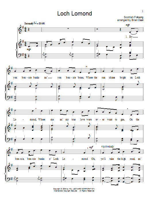 Scottish Folksong Loch Lomond Sheet Music Notes & Chords for Tenor Sax Solo - Download or Print PDF