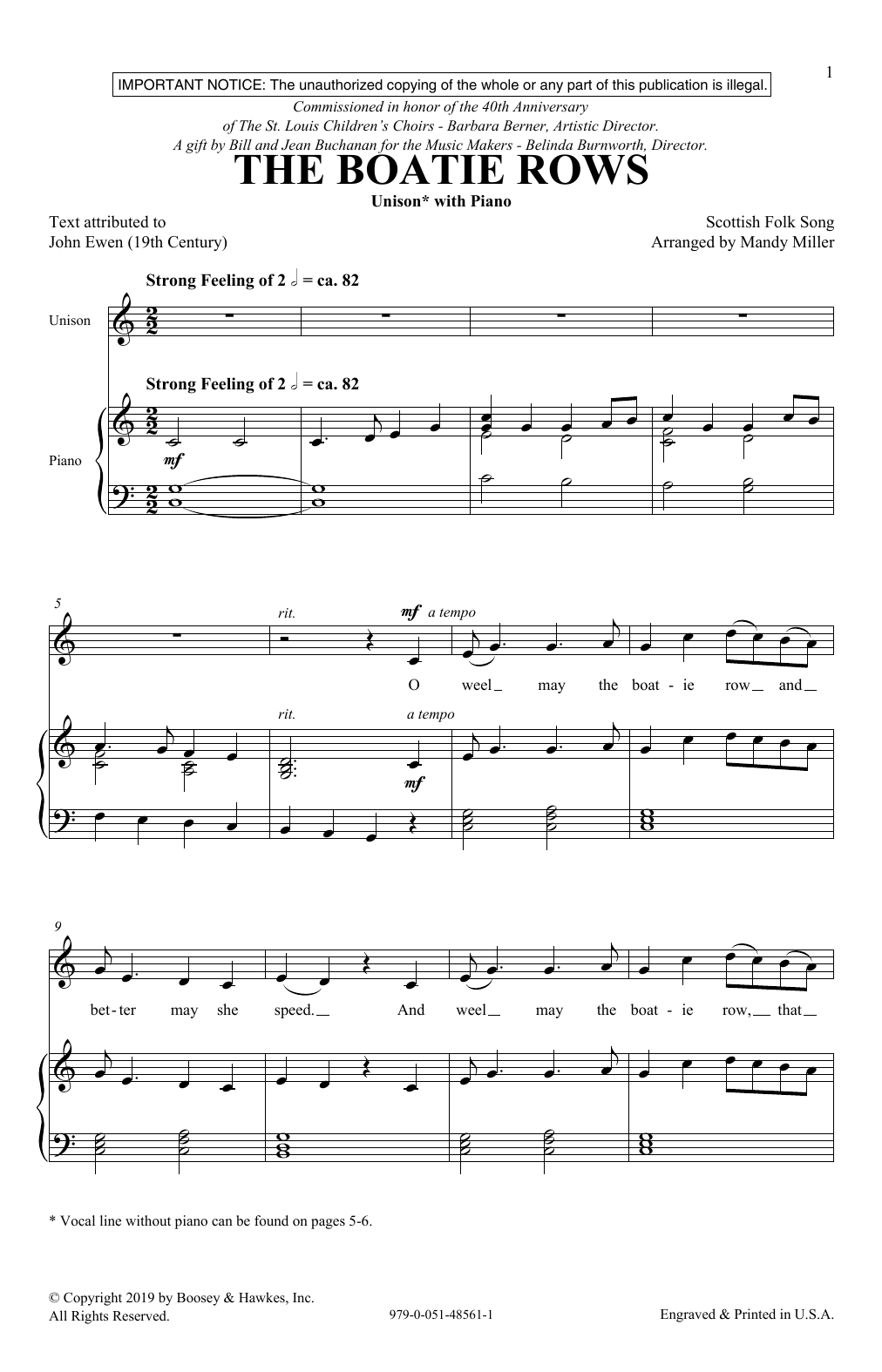 Scottish Folksong The Boatie Rows (arr. Mandy Miller) Sheet Music Notes & Chords for Unison Choir - Download or Print PDF