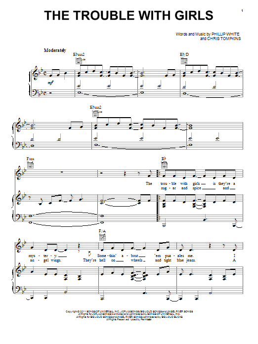 Scotty McCreery The Trouble With Girls Sheet Music Notes & Chords for Piano, Vocal & Guitar (Right-Hand Melody) - Download or Print PDF