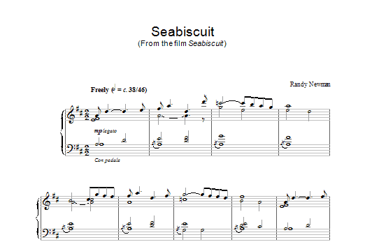 Randy Newman Seabiscuit (from Seabiscuit) Sheet Music Notes & Chords for Piano - Download or Print PDF