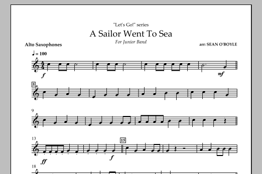 Sean O'Boyle A Sailor Went To Sea - Alto Saxophone Sheet Music Notes & Chords for Concert Band - Download or Print PDF