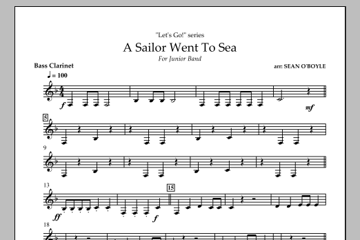 Sean O'Boyle A Sailor Went To Sea - Bass Clarinet Sheet Music Notes & Chords for Concert Band - Download or Print PDF