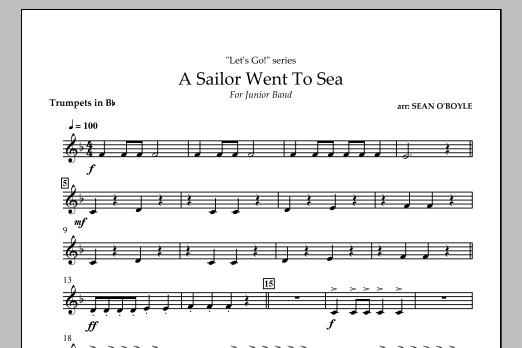 Sean O'Boyle A Sailor Went To Sea - Bb Trumpet Sheet Music Notes & Chords for Concert Band - Download or Print PDF