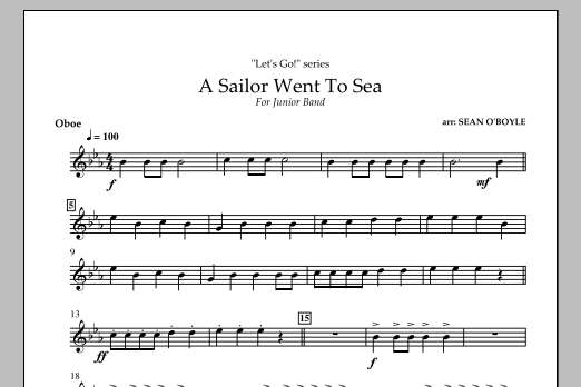 Sean O'Boyle A Sailor Went To Sea - Oboe Sheet Music Notes & Chords for Concert Band - Download or Print PDF