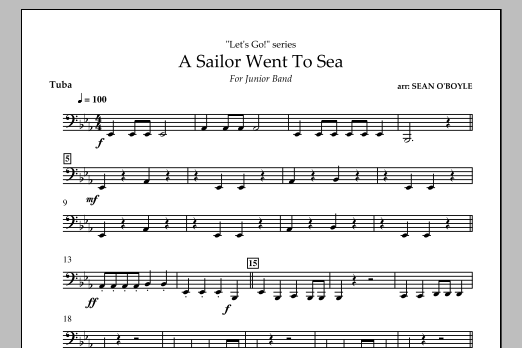 Sean O'Boyle A Sailor Went To Sea - Tuba Sheet Music Notes & Chords for Concert Band - Download or Print PDF