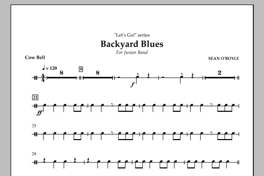 Sean O'Boyle Backyard Blues - Cowbell Sheet Music Notes & Chords for Concert Band - Download or Print PDF
