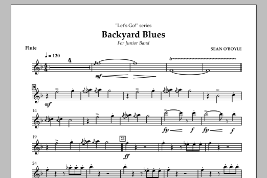 Sean O'Boyle Backyard Blues - Flute Sheet Music Notes & Chords for Concert Band - Download or Print PDF