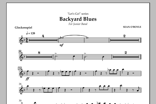 Sean O'Boyle Backyard Blues - Glockenspiel Sheet Music Notes & Chords for Concert Band - Download or Print PDF