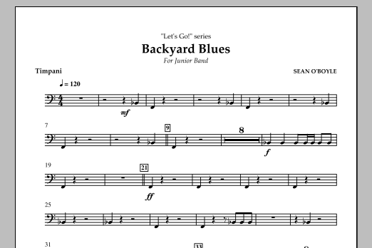 Sean O'Boyle Backyard Blues - Timpani Sheet Music Notes & Chords for Concert Band - Download or Print PDF
