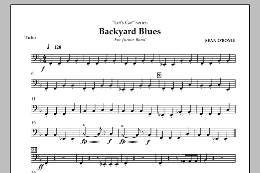 Sean O'Boyle Backyard Blues - Tuba Sheet Music Notes & Chords for Concert Band - Download or Print PDF