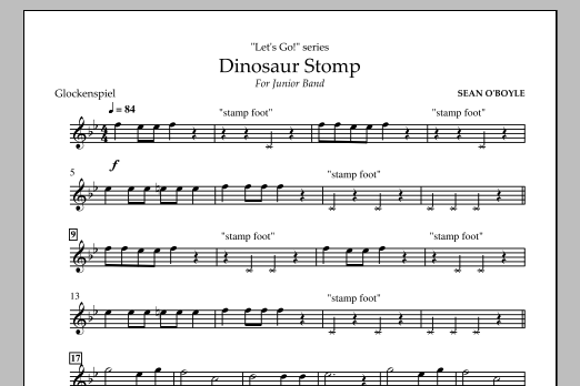 Sean O'Boyle Dinosaur Stomp - Glockenspiel Sheet Music Notes & Chords for Concert Band - Download or Print PDF