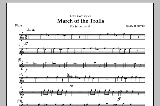 Sean O'Boyle March of the Trolls - Flute Sheet Music Notes & Chords for Concert Band - Download or Print PDF