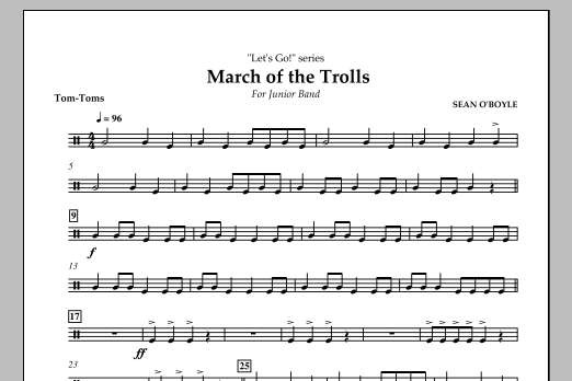 Sean O'Boyle March of the Trolls - Tom Toms Sheet Music Notes & Chords for Concert Band - Download or Print PDF