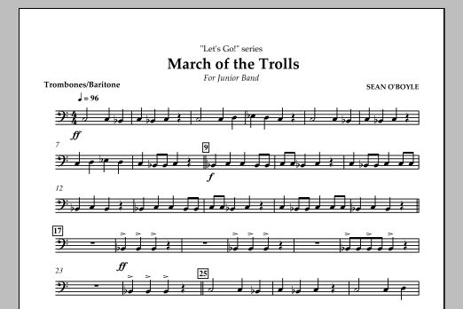 Sean O'Boyle March of the Trolls - Trombone/Baritone B.C. Sheet Music Notes & Chords for Concert Band - Download or Print PDF