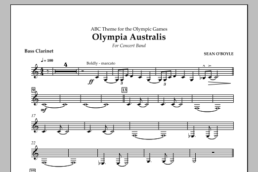 Sean O'Boyle Olympia Australis (Concert Band) - Bass Clarinet Sheet Music Notes & Chords for Concert Band - Download or Print PDF