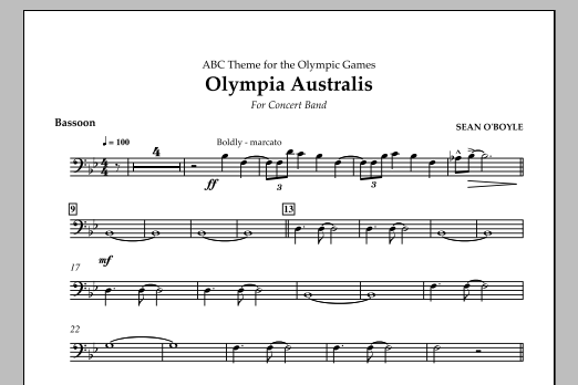 Sean O'Boyle Olympia Australis (Concert Band) - Bassoon Sheet Music Notes & Chords for Concert Band - Download or Print PDF