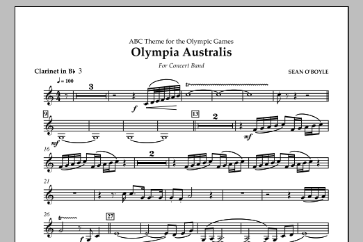 Sean O'Boyle Olympia Australis (Concert Band) - Bb Clarinet 3 Sheet Music Notes & Chords for Concert Band - Download or Print PDF
