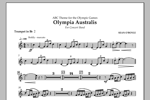 Sean O'Boyle Olympia Australis (Concert Band) - Bb Trumpet 2 Sheet Music Notes & Chords for Concert Band - Download or Print PDF