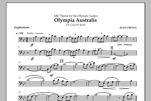 Sean O'Boyle Olympia Australis (Concert Band) - Euphonium Sheet Music Notes & Chords for Concert Band - Download or Print PDF